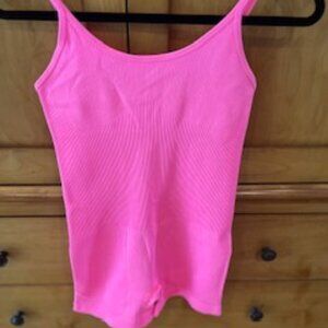 Hot Pink Ribbed Workout Onesie - Size M